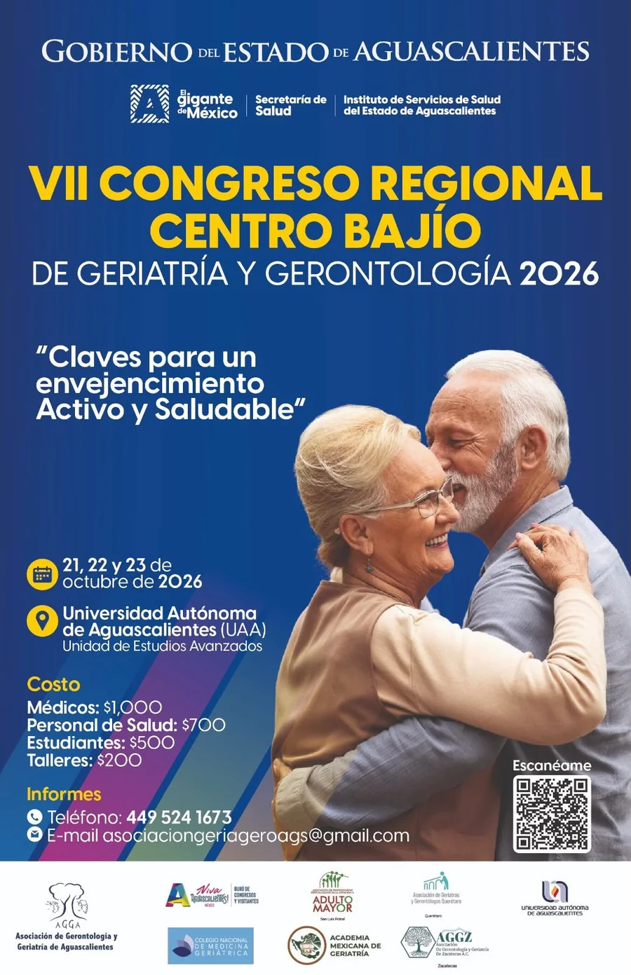Cartel del VII Congreso Regional Centro Bajío de Geriatría y Gerontología 2026