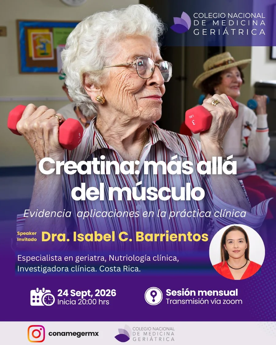 Cartel de la sesión «Creatina: más allá del músculo»